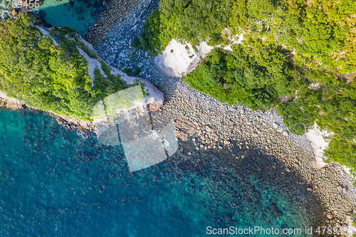 Image of aerial view of Hahei Beach New Zealand