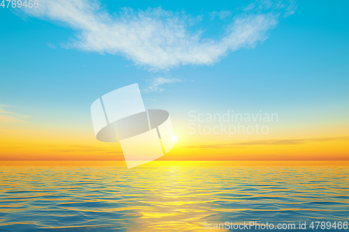 Image of beautiful sunset at the calm ocean dream