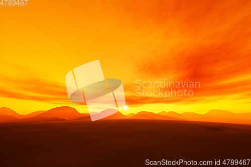 Image of beautiful orange sunset background 