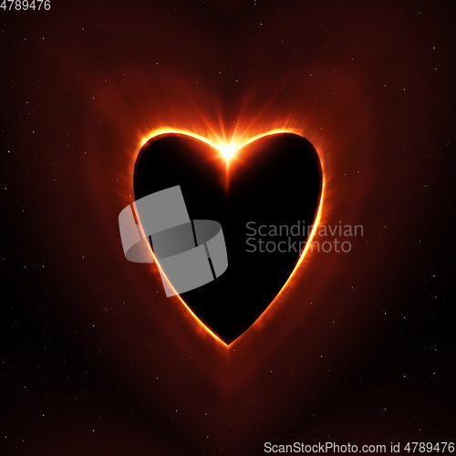 Image of heart shape sun eclipse