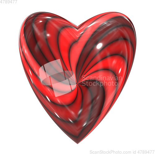 Image of red heart swirl glass sphere