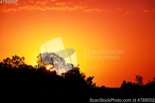 Image of beautiful sunset in the Australia outback