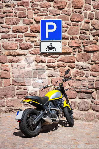 Image of motorbike parking sign germany