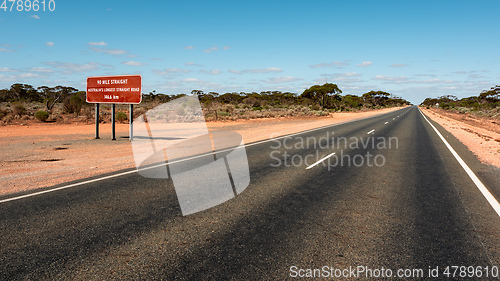 Image of longest straight road in Australia