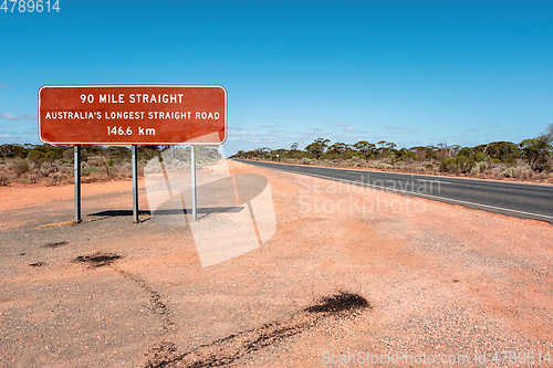 Image of longest straight road in Australia