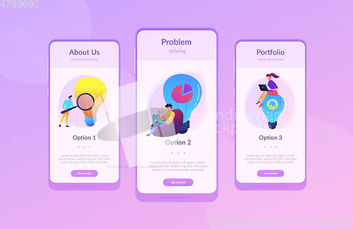 Image of Business solution app interface template.