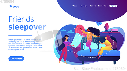 Image of Pajama party concept landing page.