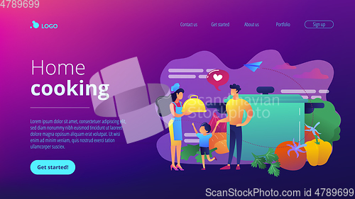 Image of Home cooking concept landing page.