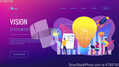Image of Vision statement concept landing page.