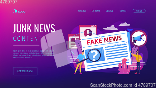 Image of Fake news concept landing page