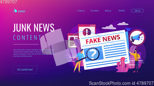 Image of Fake news concept landing page