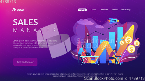 Image of Sales growth concept landing page.