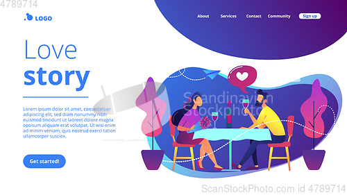 Image of Romantic date concept landing page.