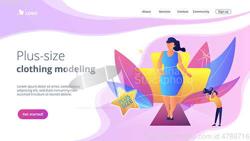 Image of Plus size models concept landing page.