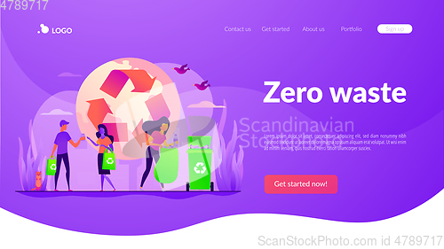 Image of Waste-free, zero waste technology landing page template.