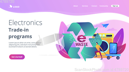 Image of E-waste reduction concept landing page.