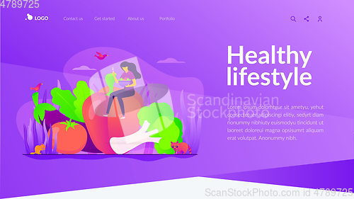 Image of Vegetarianism landing page template.