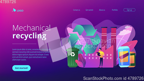 Image of Mechanical recycling concept landing page.