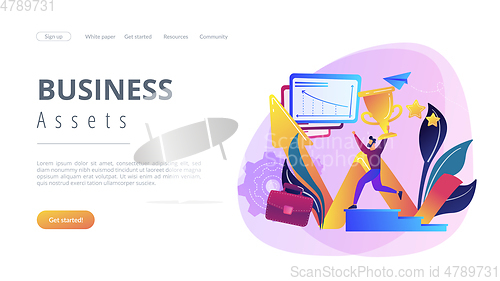 Image of Business success concept landing page.