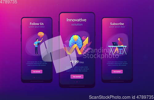 Image of Innovative solution app interface template.