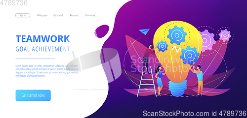 Image of Teamwork concept landing page.