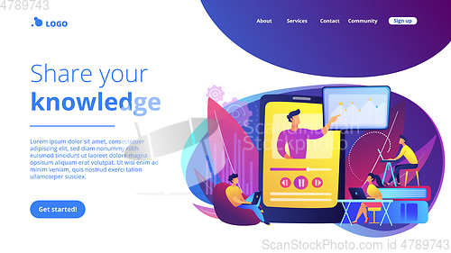 Image of Online teaching concept landing page.