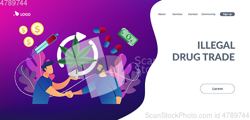 Image of Drug trafficking concept landing page.