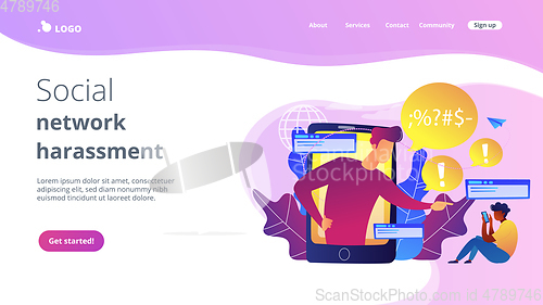 Image of Cyberbullying concept landing page.