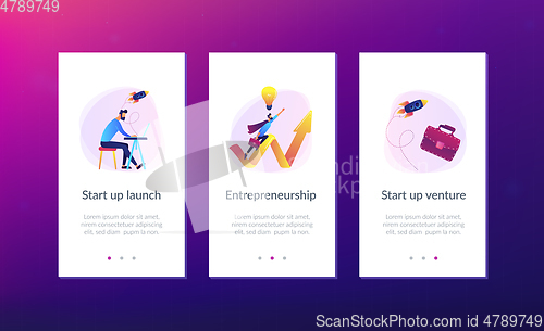 Image of Start up launch app interface template.