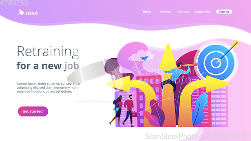 Image of Career change concept landing page.