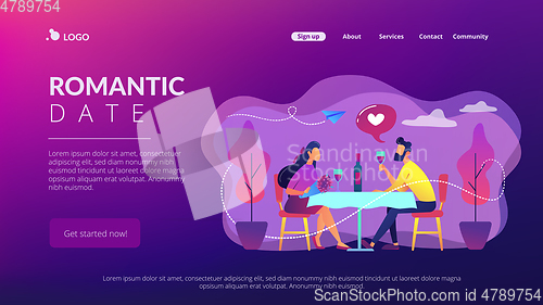 Image of Romantic date concept landing page.