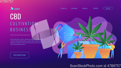 Image of Cannabis cultivation concept landing page.