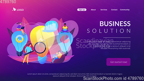 Image of Business solution concept landing page.