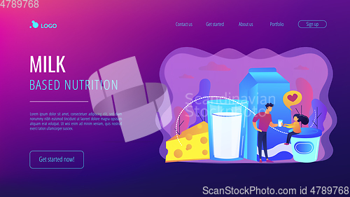 Image of Dairy products concept landing page.