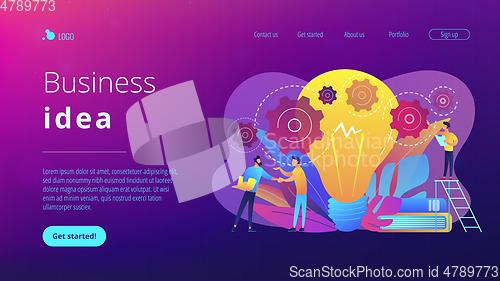 Image of Business idea concept landing page.