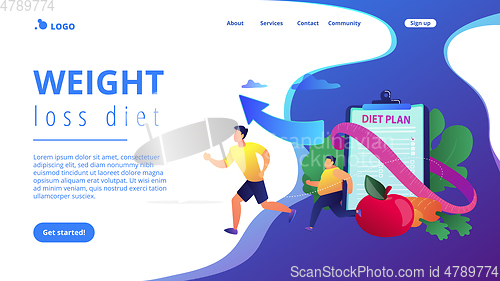 Image of Weight loss diet concept landing page.