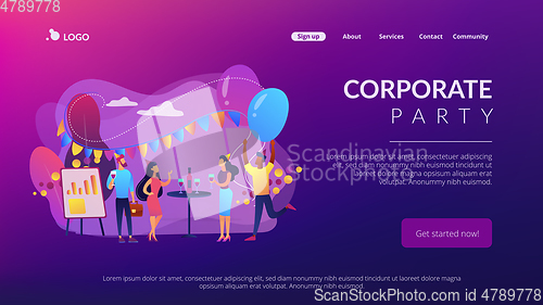 Image of Corporate party concept landing page.