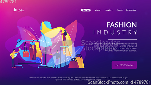 Image of Fashion industry concept landing page.