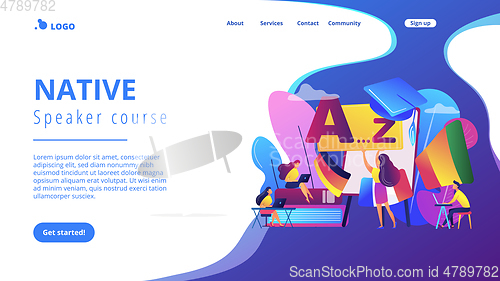 Image of Foreign language workshop concept landing page.