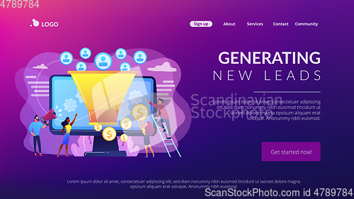 Image of Generating new leads concept landing page