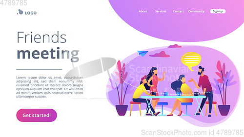 Image of Friends meeting concept landing page.