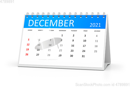 Image of table calendar 2021 december