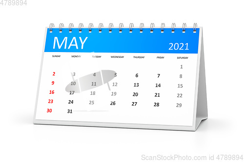 Image of table calendar 2021 may