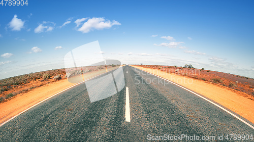 Image of Road in Australia with curved horizon