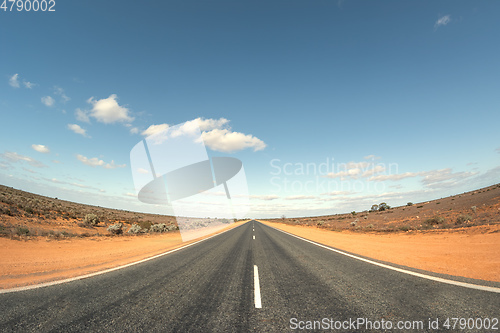 Image of Road in Australia with curved horizon