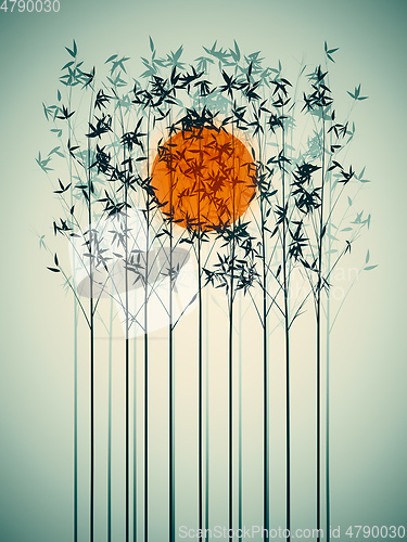 Image of bamboo sunset graphic art background