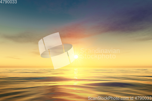 Image of beautiful ocean water sunset background