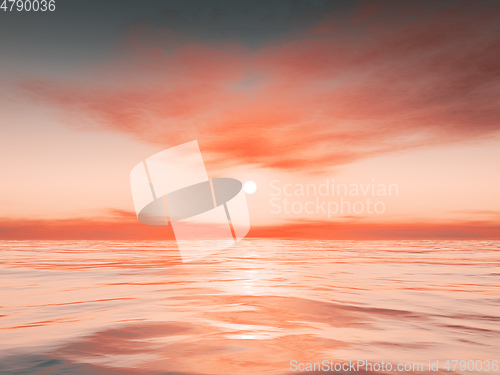 Image of beautiful ocean water sunset background