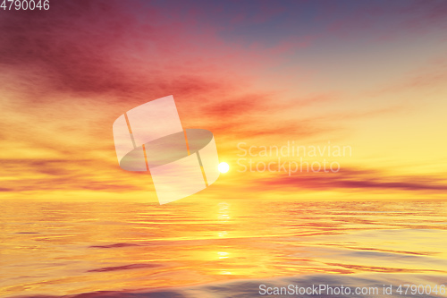 Image of beautiful ocean water sunset background