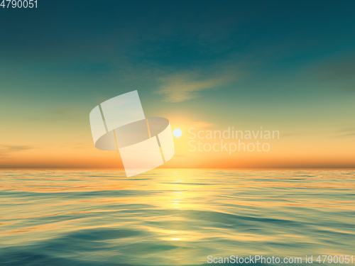 Image of beautiful teal and orange sunset background